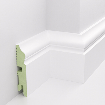 Listwa przypodłogowa MDF lakierowana biała wilgocioodporna FOGE LB3 - 8cm